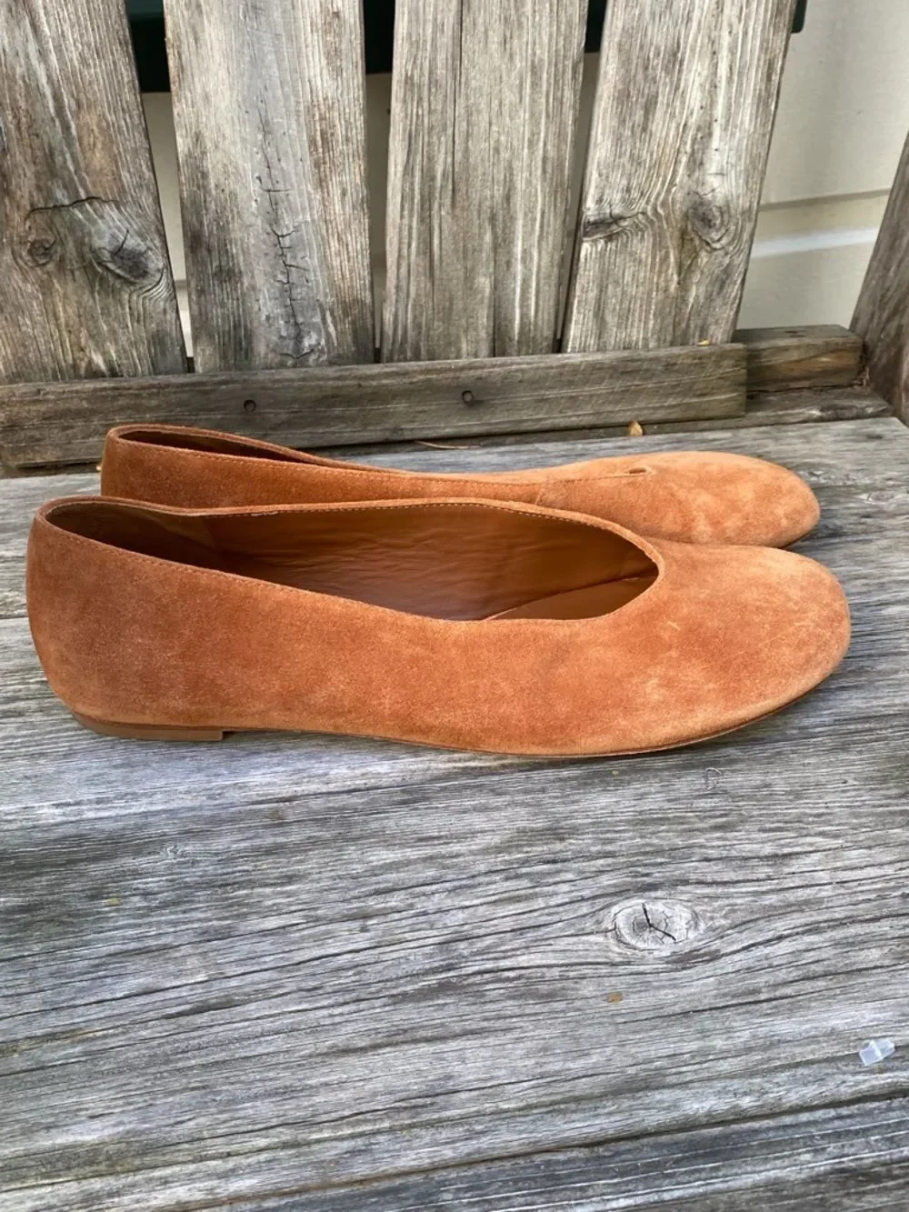 Reformation Suede Flats in Rust Brown size 9.5